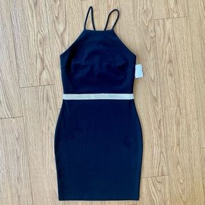 Black Bedazzled Waistband Y2K Mini Dress S